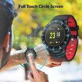 Smart Watch Fitness Tracker, HopoFit HF06 Full Circle Touch Screen Smartwatch, Heart Rate Monitor Sleep Activity Tracker, SMS Call reminder, Waterproof Pedometer for Android iOS, men women (red)