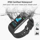 Fitness Watch with Blood Pressure Monitor,IP68 Waterproof Smart Bracelet Wristband Heart Rate Sleep Monitor Activity Tracker Pedometer Stopwatch Call SMS Reminder For Kids Women Men (1.14 inch)