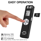 Voice Recorder, GLTECK Digital Recorder Voice Activated Recorder-Easy Recording of Lectures and Meetings with Double Microphone/Noise Reduction Audio/Sound/Portable Mini Tape Dictaphone/ MP3/USB/8GB