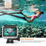 ThiEYE 4K 20MP WiFi Action Camera Full HD Waterproof Cam 197ft Underwater Camcorder 170° Wide-angle Sports Camera with Remote Control, 2 Rechargeable 1050mAh Batteries and Mounting Accessory Kits