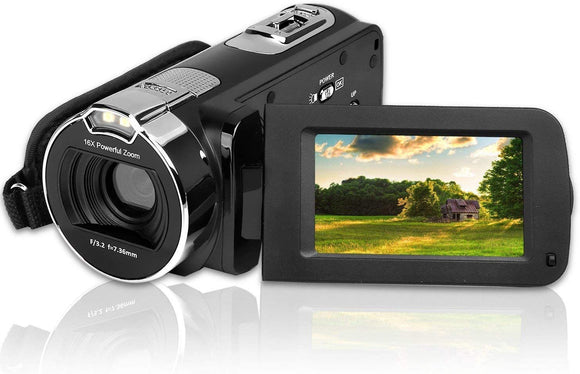 Video Camera Camcorder, CamKing HDV-312 24MP HD 1080P Digital Video Camera 16X Digital Zoom Camera with 3.0