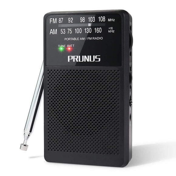 PRUNUS ANJAN-A166 Portable FM/AM(MW) DSP Transistor Radio with Ultra-Long Copper Antenna, Excellent Reception, Tuning Knob with Signal Indicator. Supports Replaceable Battery (AA)