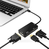 VicTsing 3-in-1 Mini Displayport Thunderbolt to HDMI/DVI/VGA Adapter, 4K Mini Displayport 1.2 Converter, Compatible Male to Female Adapter for Macbook, PC, Projector, Surface Pro- Black