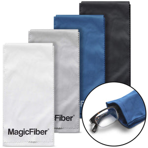 MagicFiber Microfiber Eyeglass, Cell Phone Cleaning Pouch (4 Pack) - Premium Ultra Soft Case with Built-in Cleaning Cloth