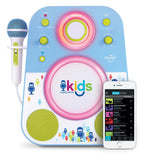 Singing Machine SMK250BG Bluetooth Sing Along Kids Karaoke Machine With LED lights and Microphone, Blue/Green