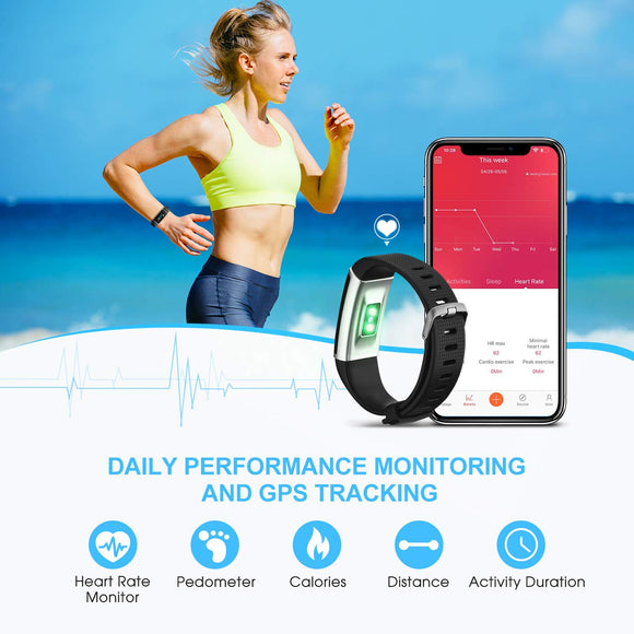 Seneo Fitness Watch, IP68 Waterproof Fitness Tracker Colour Screen Activity Tracker with Heart Rate Monitor Pedometer Sleep Tracker Calorie Counter Steps Counter for Men and Women for Android or iOS