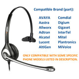 Wantek Corded Telephone Headset Mono w/Noise Cancelling Mic + Quick Disconnect for AVAYA Aastra Allworx Adtran Alcatel Lucent AltiGen Comdial Digium Mitel Plantronics Landline Deskphones(600QS1)