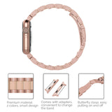 Wearlizer for Apple Watch Strap 42mm 44mm, Stainless Steel Resin iWatch Straps Replacement Band Wristband for iWatch Serirs 5 Serirs 4 Series 3 Series 2 1-44mm Gold Series 3/4/5