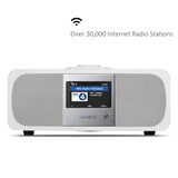 LEMEGA M3A All-In-One 25W Stereo Internet DAB+ & FM Digital Radio with Bluetooth, Built-In Subwoofer, USB, Aux & TFT Colour Display - White