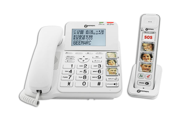 Geemarc Amplidect Combi Photo 295-Corded and Cordless Telephone with Answering Machine and Large Photo Buttons- UK Version