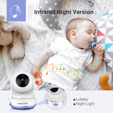 DBPOWER Video Baby Monitor with 4.3" LCD Split Screen-Viewing Up to 4 Cameras, Long Range Two Way Talk, Night Vision, Support MicroSD Card(not Included), Pan-Tilt-Zoom, Lullabies, Temperature Monitor