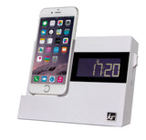 KitSound X-Dock3 LCD Display Clock Radio Dock with Lightning Connector - White