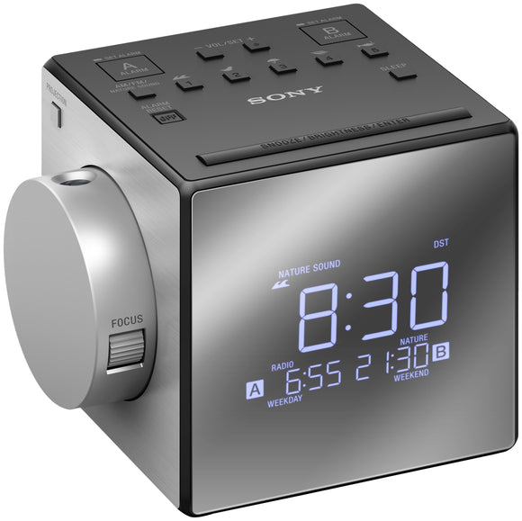 Sony ICFC1PJ.CEK  Clock Radio with Time Projector - Black/Silver