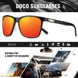 DUCO Unisex Metal Classic Polarised Sunglasses with UV400 Protection for Outdoor Sports 3029H (Orange)