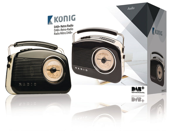 König Portable DAB+ Radio FM/AM/DAB/DAB+ AUX Black