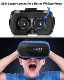 VR Headset Compatible with iPhone & Android Phone - Universal Virtual Reality Goggles - Play Your Best Mobile Games 360 Movies with Soft & Comfortable New 3D VR Glasses | Blue | w/Eye Protection...