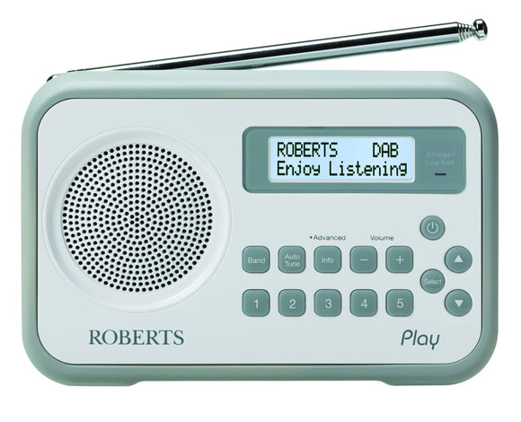 Roberts Radio Play Digital Radio with DAB/DAB+/FM RDS and Built-In Battery Charger - Grey