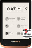PocketBook e-Book Reader 'Touch HD 3' (16 GB Memory, 15.24 cm (6 Inch) E-Ink Carta Display; SMARTlight; Wi-Fi; Bluetooth) in Copper