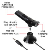 Car Bluetooth Receiver Stereo AUX Adapter with Handsfree Calling by GOgroove - SMARTmini AUX - Portable 3.5mm Wireless Music A2DP Adapter Dongle with 30-Foot Streaming for Smartphones & Tablets