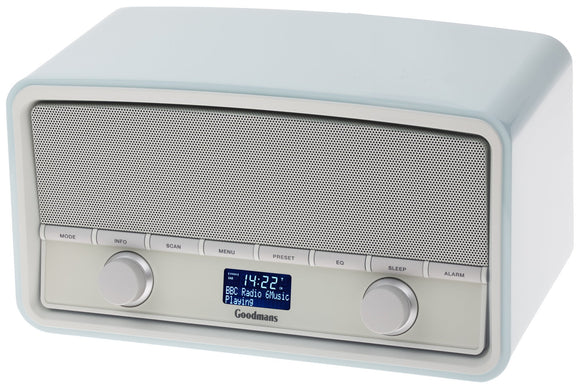 Goodmans Digital & FM Radio with Bluetooth Streaming in Sky Blue
