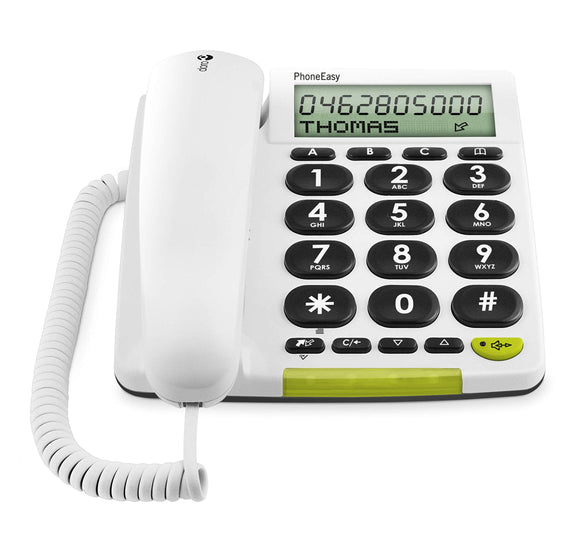 Doro PhoneEasy 312cs Big Button Corded Telephone with Display (White)