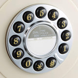 GPO 746 Wall-Mounted Push-Button Retro Landline Phone - Curly Cord, Authentic Bell Ring - Ivory