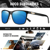 DUCO Unisex Metal Classic Polarised Sunglasses with UV400 Protection for Outdoor Sports 3029H (Blue)