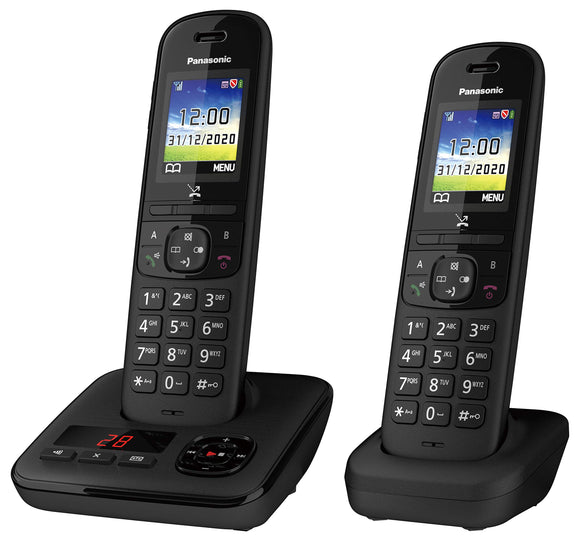 Panasonic KX-TGH722EB Digital Cordless Telephone with Automated Call Block, Enhanced Volume and Answering Machine