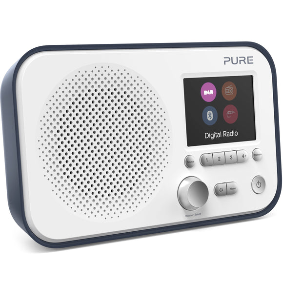 Pure Elan BT3 Portable DAB/DAB+/FM Digital Radio with Bluetooth, Tone and Radio Alarm, Colour Screen, AUX Input and 40 Station Presets - Portable Radio/Portable DAB Radio/Bluetooth Radio - Slate Blue