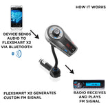 GOgroove FlexSMART X2 Bluetooth FM Transmitter for Car Radio w/USB Charging, Multipoint Pairing, Music Controls, Hands Free Microphone - Sync with iPhone, Android, Tablets (Updated 2019 Version)