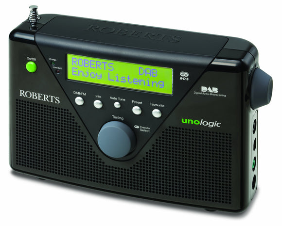 Roberts Unologic DAB/FM RDS Digital Radio with Built-In Battery Charger - Black