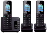 Panasonic KX-TGH223 Digital Cordless Phone with Colour LCD - Black, Pack of 3