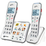 Geemarc Twin version AMPLIDECT595- Amplified 50dB  Cordless Phone with Customisable Photo Memories and Additional Handset- 2 Handsets Already Paired- UK Version