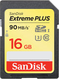 SanDisk Extreme Plus 16 GB SDHC UHS-I U3 Memory Card, Twin Pack, Up to 90 MB/s Read