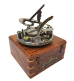 The New Antique Store - 5 inches Perfectly Calibrated Large Sundial Compass Rosewood Case Top Grade