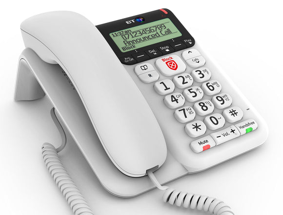 BT Decor 2600 Advanced Call Blocker Corded Telephone, White