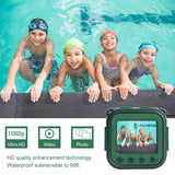 DROGRACE Kids Camera 1080P HD Digital Camera Waterproof Sports Action Camera Underwater Video Camcorder for Girls Boys Birthday Holiday Gift Children First Camera (Green)