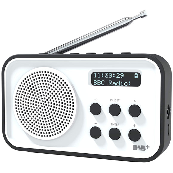 AZATOM Pocket Go DAB Digital FM Radio Alarm Clock - Portable - Rechargable battery - Timer (Black)