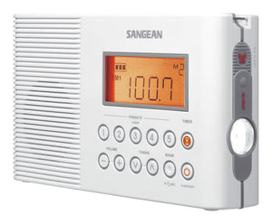 Sangean H201 Portable AM/FM/Weather Alert Digital Tuning Waterproof Shower Radio