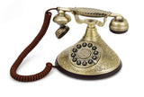 GPO Duchess Nostalgic Vintage Push-Button Telephone with Cloth Cord - Bronze Metal Finish