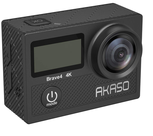 AKASO Brave 4 Action Camera, 4K HD 20MP Wifi Underwater 30m Eis Cam with Remote Control, Waterproof Case, 2 Rechargeable Batteries and Mounting Accessories Kit