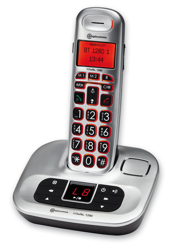 Amplicomms BigTel 1280 Amplified Cordless Telephone with Digital Answering Machine