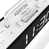 AZATOM Chronos 2 Lightning Dock Speaker for iPhone Xs Max, Xs, Xr, X, 8, 8 plus, 7plus, 7, 6s, 6, 5s, 5, 5c, SE, iPod Touch Nano - FM Radio Dual Alarm Clock - Docking station (White)