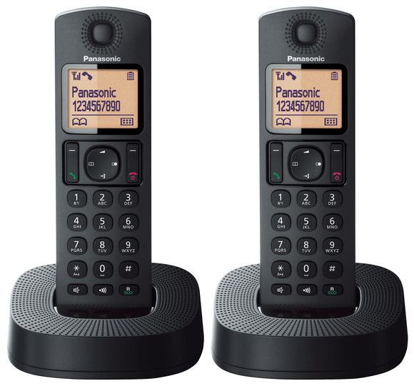 Panasonic KX-TGC312EB Digital Cordless Phone with Nuisance Call Blocker - Black, Pack of 2
