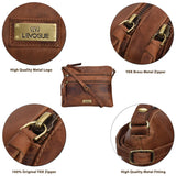 Genuine Leather Crossbody Handbag for Women - Shoulder bag for Womens Handmade by LEVOGUE (COGNAC VINTAGE)