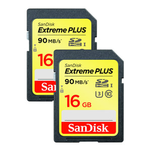 SanDisk Extreme Plus 16 GB SDHC UHS-I U3 Memory Card, Twin Pack, Up to 90 MB/s Read
