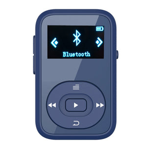 RUIZU X26 8GB Clip Sport Bluetooth MP3 Music Player with FM Radio Record Lossless Sound Portable Music Player (Supports up to 64GB)-Navy blue