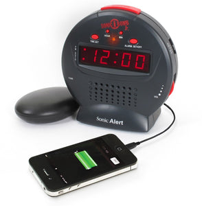 sonic-alert-sbj525ss-sonic-bomb-jr-alarm-clock-black-red image no. 1 buy in Dubai from Astronom at best price shipping worldwide by Sonic Boom