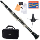 mendini-mct-e-sd-pb-black-ebonite-b-flat-clarinet-with-case-stand-pocketbook-mouthpiece-10-reeds-and-more image no. 4 buy and ship to Saudi from Astronom.ae electronic gifts with COD at best selling prices 